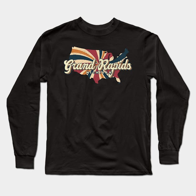 Grand Rapids Michigan hometown Long Sleeve T-Shirt by SerenityByAlex